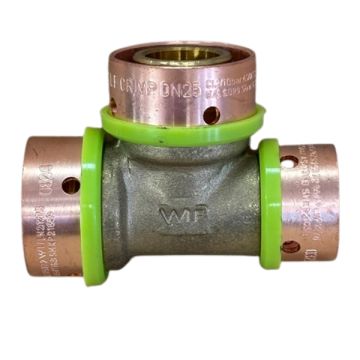 25mm x 20mm x 25mm Centre Tee EPS Crimp Pex Gas - Water LF21194