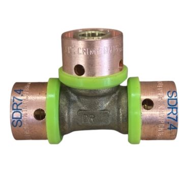 PEX Conversion Tee 16mm SDR7.4 Pex Pipe to 16mm Centre EPS Crimp LF21993