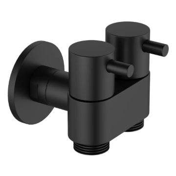 Matte Black Dual Cistern Isolation Stop Swivel Nut 1/4 Turn Suit Bidet Shattaf Spray