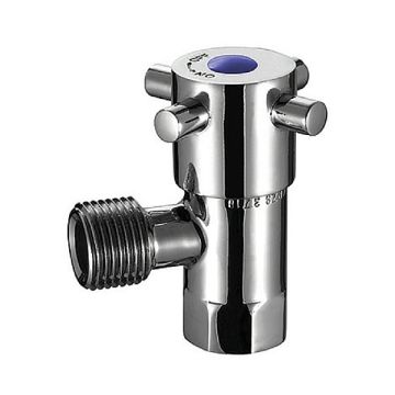 Mini Cistern Isolation Stop 1/4 Turn Chrome Capstan Handle 15mm 1/2" BVCISTLF