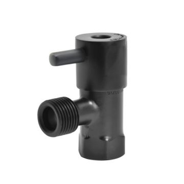 Mini Cistern Isolation Stop 1/4 Turn Lever Handle Matt Black 15mm 1/2" LH15CMBLF