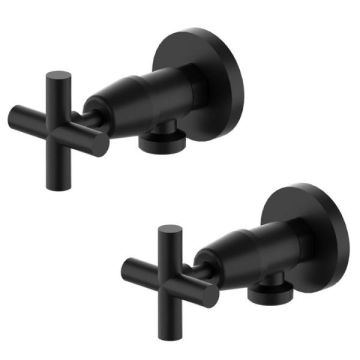 Cob & Pen Intra Matte Black Washing Machine Stops Pair