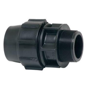 25P X 15mm Male BSP Adaptor Plasson Metric Poly  