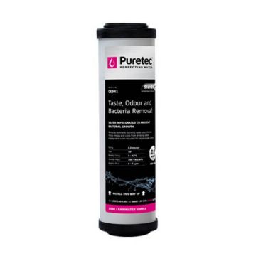 Puretec CE941 0.2 Micron Silver Impregnated Ceramic Water Filter Cartridge 2.5" x 10" 