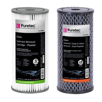 Puretec Hybrid G6 & R1 Dual Filter Cartridge Kit PL05MP1 - DP10MP1 10"