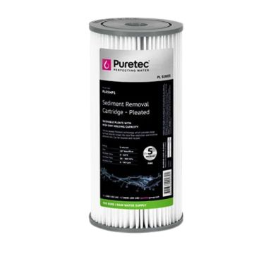 Puretec PL05MP1 Pleated Sediment Water Filter Cartridge 4.5" x 10" 5 Micron 