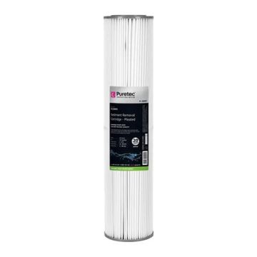 Puretec PL20MP2 Pleated Sediment Water Filter Cartridge 4.5" x 20" 20 Micron