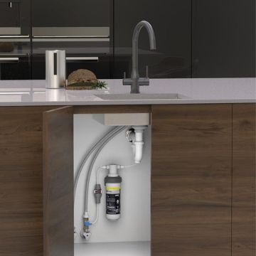 Puretec Z1-E10-GM-LF Gunmetal Tripla Elite 3 Way Kitchen Mixer Tap & Water Filter Package