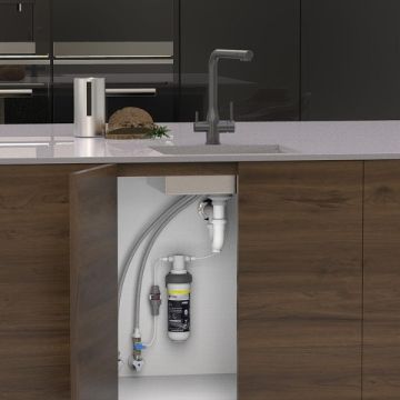 Puretec Z1-E20-GM-LF Gunmetal Tripla Elite 3 Way Kitchen Mixer Tap & Water Filter Package