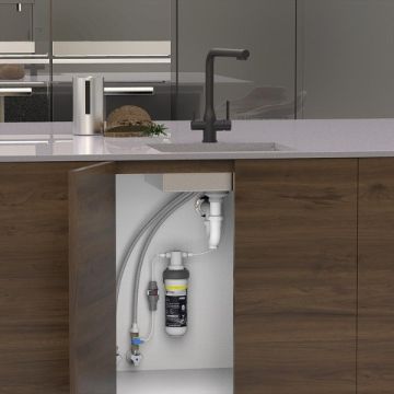 Puretec Z1-E20-MB-LF Matt Black Tripla Elite 3 Way Kitchen Mixer Tap & Water Filter Package