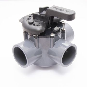 50mm 2" Pvc 3 Way Ball Valve Solvent Weld TBV3W50