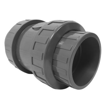 40mm 1-1/2" PVC Spring Check Valve Double True Union Pressure Solvent Weld Joint TSCVSDU040