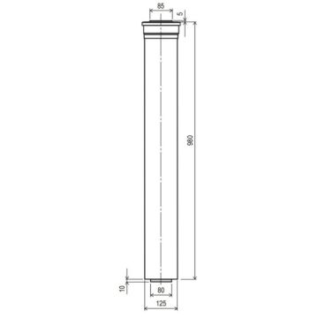Rinnai FFPPPIPE1000 Flue Pipe 1000mm Long Polypropylene   