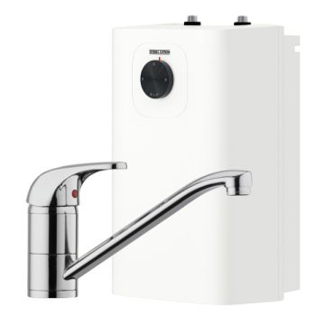 Stiebel Eltron SNU 10 Plus MES Sink Mixer Chrome 10 Litre Open Vented Hot Water Heater 232377