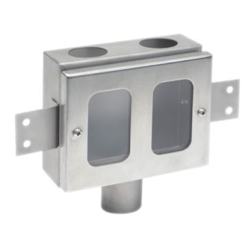 Tundish Drain In Wall Stainless Steel With Clear Perspex Front CS-TUND 
