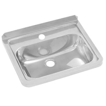 Wall Hand Basin 500mm 1 Tap Hole Stainless Steel HB-KIT-1 3monkeez
