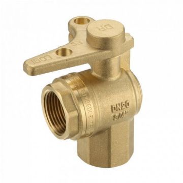 Water Meter Ball Valve Right Angle Lockable 20mm Female 3/4" BSP LF