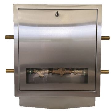 Watts 20mm RPZD Dual Reduced Pressure Zone Device Recessed Lockable Cabinet 009-020-DCABR-LF