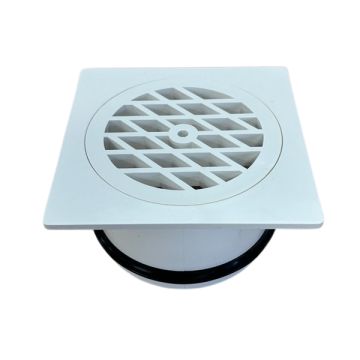 100mm PVC Square Drop In Grate White DWVF0314 