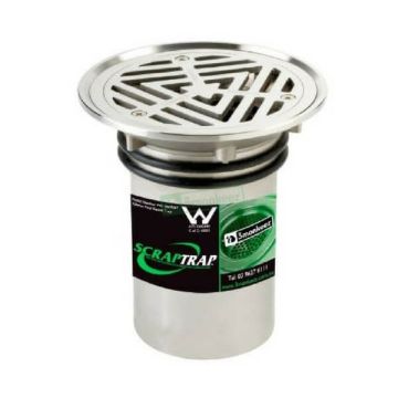 100mm Vinyl Floor Waste With Strainer Basket Stainless Steel 304 FW-100VRBT