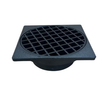 150mm PVC Square Black Stormwater Grate Suits 90mm & 100mm Pipe SSWF0620