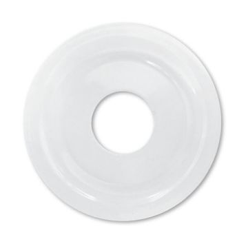 15mm 1/2" Flat Cover Plate White Metal Suit BSP