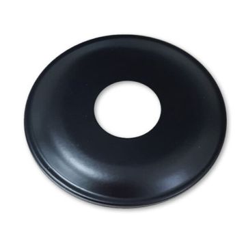 15mm 1/2" BSP X 10mm Rise Cover Plate Matt Black Metal Round