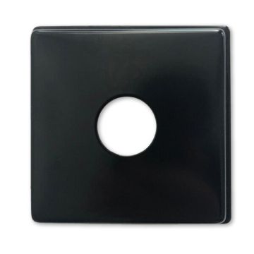 15mm 1/2" BSP X 10mm Rise Cover Plate Flat Black ABS Plastic Square
