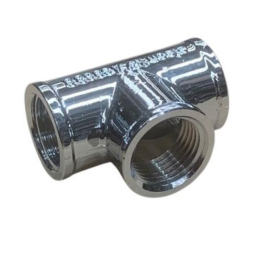 15mm Brass Tee Chrome  
