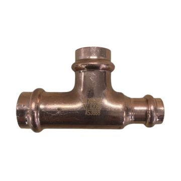 20mm X 20mm Ctr X 15mm 1/2" Reducing Tee Water Copper Press