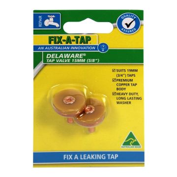 Delaware Tap Valve 15mm 5/8" (Pk 2) Fixatap 203151   