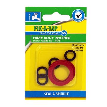 Fibre Body Washer Kit 12mm 1/2" (Pk 4) Fixatap 220127 CLEARANCE  