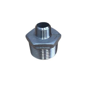 25mm X 10mm 3/8" Hex Nipple BSP Stainless Steel 316 150lb