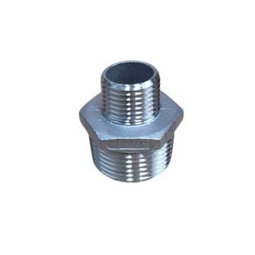 25mm X 15mm 1/2" Hex Nipple BSP Stainless Steel 316 150lb