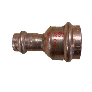25mm x 15mm 1/2" Socket Reducer Solar High Temp Water Copper Press