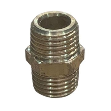 3mm 1/8" Brass Hex Nipple BSP