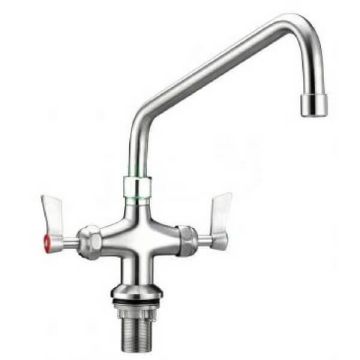Guardian Dual Hob Mount Tap With 12" Standard Swivel Spout Stainless T3MDH12