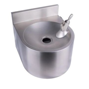 Round Wall Mounted Drinking Fountain Stainless Steel With Bubbler Landing HBR-DF