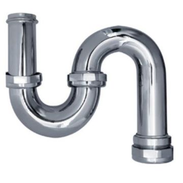 40mm S Trap Copper Chrome Easy Fix Suit PVC DWV Pipe 71729