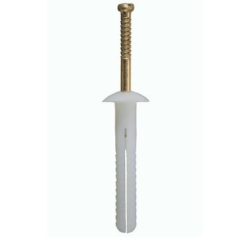 6.5mm X 25mm Mushroom Head Nylon Anchor Pk100 CLEARANCE