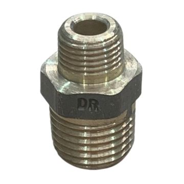 6mm 1/4" X 3mm 1/8" Brass Hex Nipple BSP