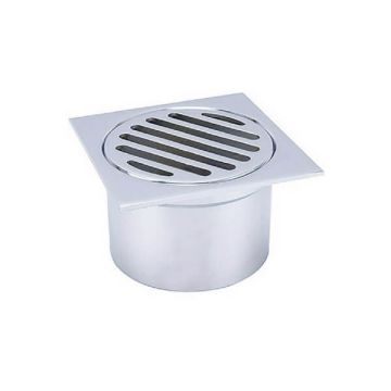 80mm Shower Floor Grate Chrome Square Drop In Suit Leak Control