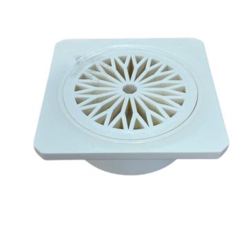 90mm PVC Square Stormwater Grate In Pipe White SSWF0610