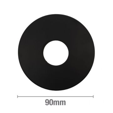90mm Round Tilers Boo Boo Cover Plate Matt Black Metal 35mm ID CPTBB30BLK