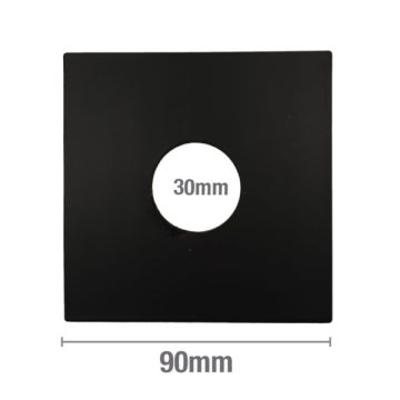 90mm Square Tilers Boo Boo Cover Plate Matt Black Metal 30mm ID CPTBB30SQBLK