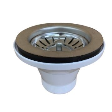 90mm X 50mm LONG PVC Sink Basket Waste Stainless Steel  