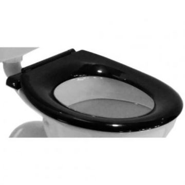 Caroma Caravelle Black Single Flap Commercial Toilet Seat Stainless Blind Fix Hinge 254017B