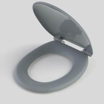 Caroma Caravelle Care Toilet Seat Anthracite Grey Double Flap Blind Fix Hinge 254008AG 
