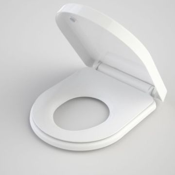 Caroma Family D Shape Toilet Seat White Soft Close Blind Fix Hinge 300069W