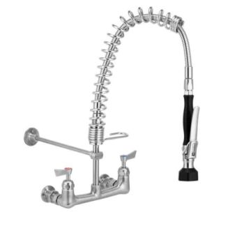 3Monkeez Cafe Exposed Wall Mount Pre Rinse Tap & Spray Stainless T-3M53430-C 